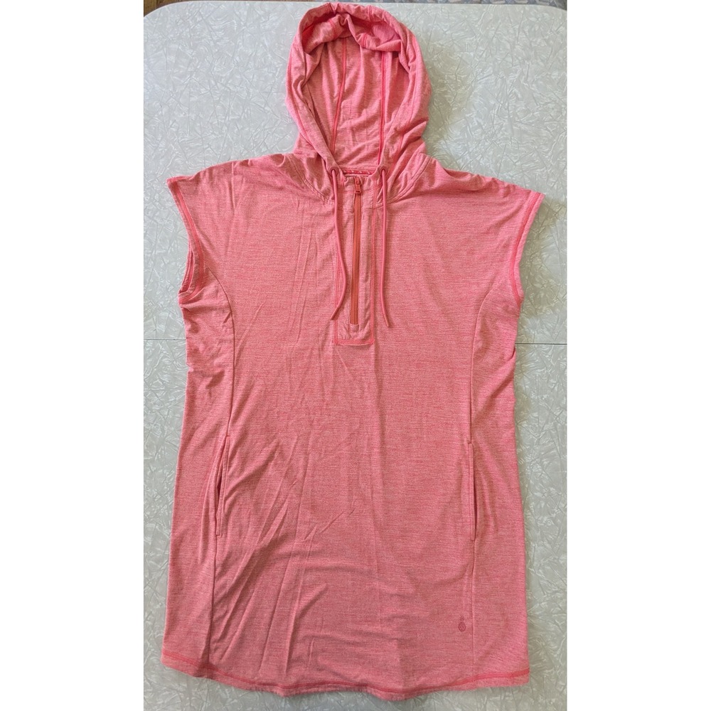 Tommy Bahama IslandZone Ariana L Coral Pink Hoodie Cover Up Dress Beach Vacation